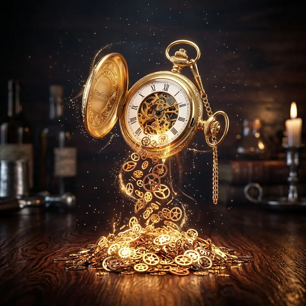 Glowing pocket watch with TimeGears